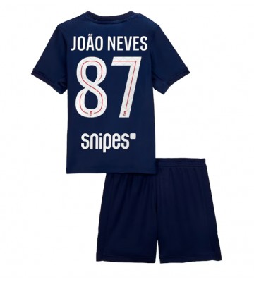 Paris Saint-Germain Joao Neves #87 Replica Home Stadium Kit for Kids 2025-26 Short Sleeve (+ pants)